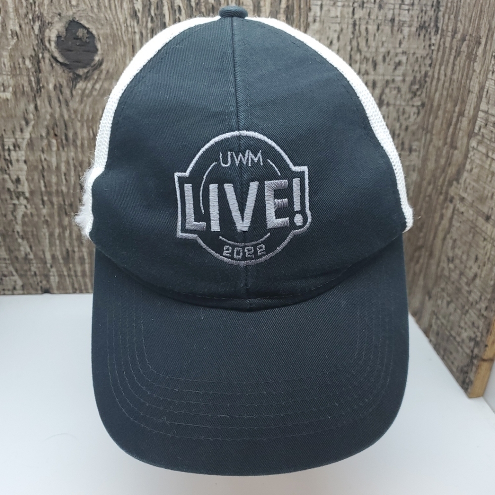 UWM Live 2022 Black & White Meshback Snapback Adjustable Hat Cap One Size Unisex